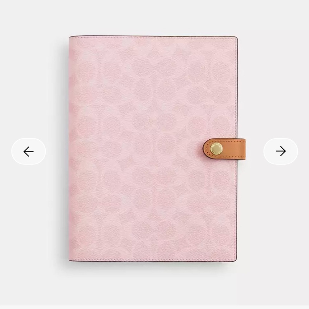 Coach Pink and Tan Leather Notebook
